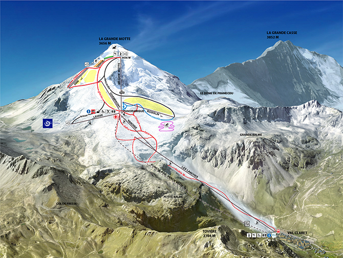tignes summer skiing piste map